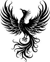 Fototapeta premium Rise Eternal: Tribal Phoenix Flame tattoo tribal Vector bndle 
