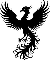 Obraz premium Rise Eternal: Tribal Phoenix Flame tattoo tribal Vector bndle 