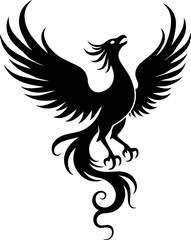 Obraz premium Rise Eternal: Tribal Phoenix Flame tattoo tribal Vector bndle 