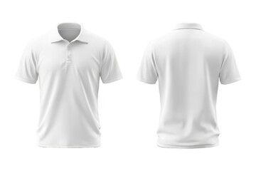 White polo shirt, front and back views (4)