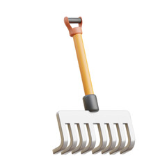 brown and beige Garden Rake 3d icon illustration