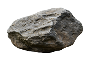 Isolated Stone Rock Boulder with Gray Texture on Transparent Background