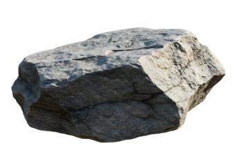 Isolated Stone Rock Gray Mineral Isolated Background With Rough Texture