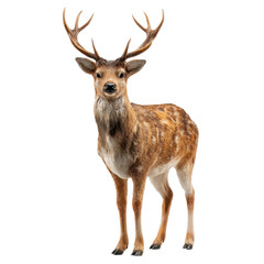 Fototapeta premium Majestic Male Deer: A Portrait of Nature on a white background.