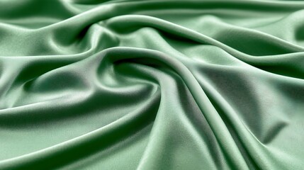 Obraz premium Subtle sheen of flowing emerald silk captures elegance and soft texture to enhance