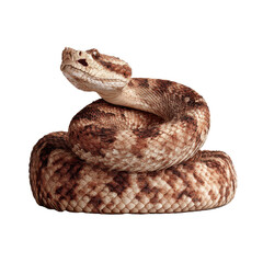 Fototapeta premium Regal Desert Viper Coiled in Elegance with Transparent Background