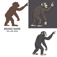 Fototapeta premium vector chimpanzee set 