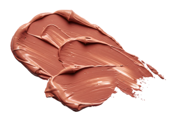 Isolated Background of Beige Foundation Makeup Smear Stroke on Transparent