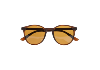 Isolated Stylish Sunglasses With Transparent Background Lens And Brown Frame