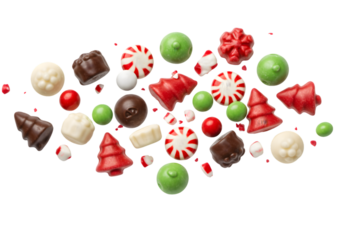 Isolated Background of Christmas Candy Sweets Holiday Chocolate Treats