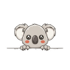 Cute koala peeking curiously from the side.