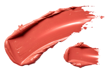 Isolated Background of Coral Lipstick Cream Texture Beauty Cosmetic Swatch