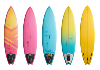 Isolated Surfboards Illustration Collection Beach Summer Water Sport Equipment