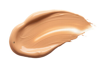 Isolated Swatch of Beige Foundation Makeup Cream on Transparent BG