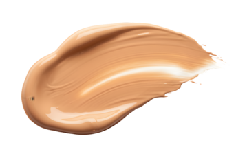 Isolated Swatch of Beige Foundation Makeup Cream on Transparent BG