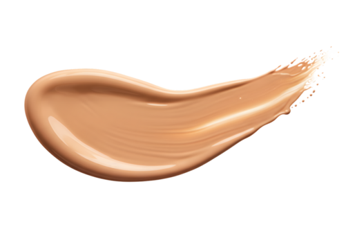 Isolated Swatch of Beige Liquid Foundation Makeup Cosmetic on Background