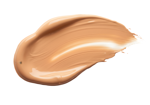 Isolated Swatch of Beige Foundation Makeup Cream on Transparent BG