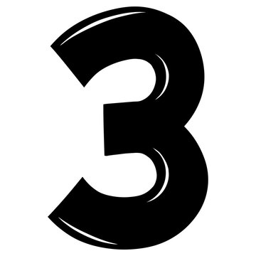 Black number three illustration 