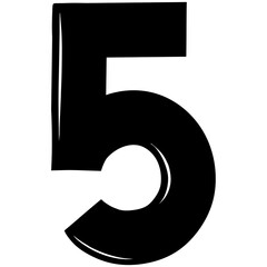 Black number five illustration 