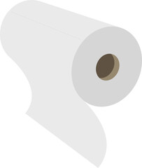 A clean, minimalist illustration of a paper towel roll against a vibrant blue background.  Perfect for representing cleanliness, freshness, or resourcefulness.