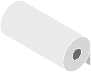 Isometric illustration of a roll of paper against a blue background.  Perfect for concepts of abundance, potential, or new beginnings.