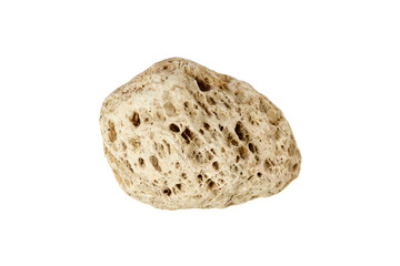 big rocky sandstone with big holes isolated on white or transparent png