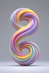 Pastel swirl abstract candy art design render background wallpaper illustration 3d