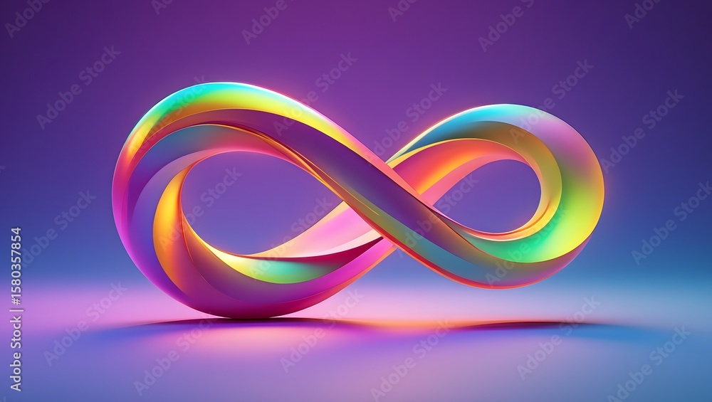 Poster infinity symbol colorful gradient background abstract design endless loop concept art