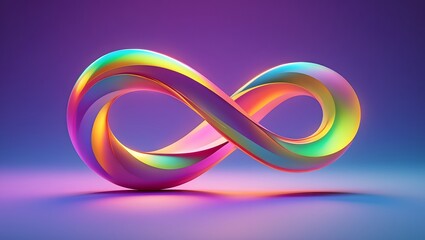 Infinity symbol colorful gradient background abstract design endless loop concept art