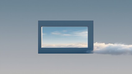 Sky window view blue sky and clouds surreal scene dreamy aesthetic background image