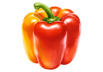 Isolated Bell Pepper Vegetable with Transparent Background PNG Illustration