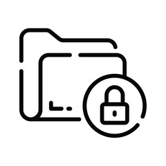 Easy to edit linear icon of secure folder file