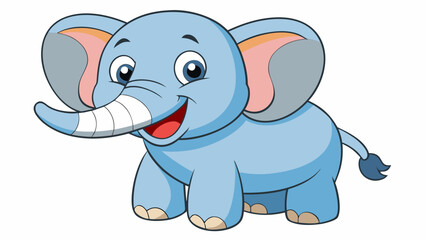 Obraz premium Cute cartoon baby elephant with big ears and a happy smile