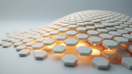 Exploring the abstract hexagonal pattern background with a glowing light effect design