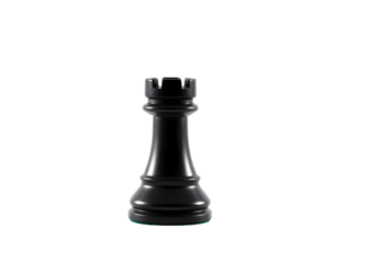 Isolated Black Chess Rook Piece Tournament Strategy on Transparent Background