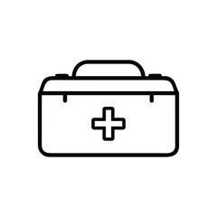 First Aid Kit icon vector. first aid box vector icon line template. medical kit icon logo.