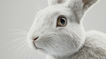 Obraz premium Close-up of a fluffy white rabbit