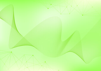 abstract green background with lines and connection point