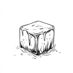 Hand-drawn ice cube illustration