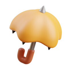 Orange and brown Umbrella 3d icon illustration