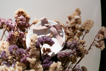 flor, rosa, fresco, decoraciones, boda, anillos, alianza, alianzas, decoración