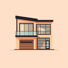 Modern two-story home illustration (2)