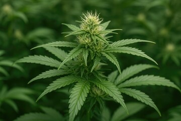 Developing Indoor Cannabis Plants for Recreation and Medical Use Showing Visible Pistils