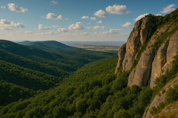 Obraz premium Scenic Views of the Balkan Range and the Historic Madara Reserve in Bulgaria