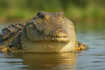 Obraz premium The large freshwater crocodile species