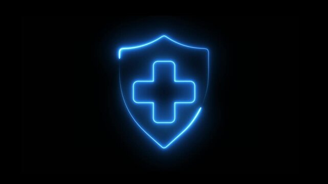Business health and medical care insurance concept on the transparent background. Motion graphics of medical sign. 4k video animation. 