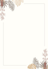 Obraz premium botanical floral frame template design background