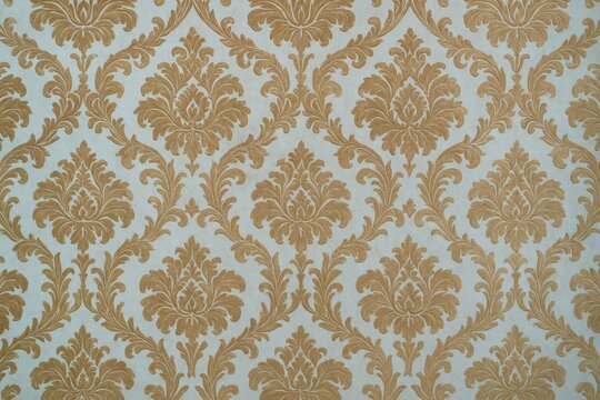 Fototapeta Vintage decorative wallpaper featuring a light blue and brown color scheme