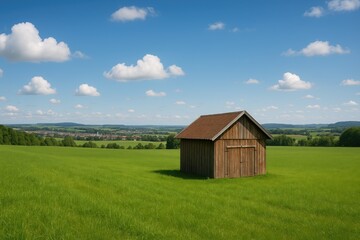 Obraz premium Small barn built with cost-effective methods