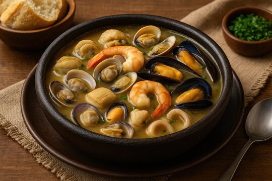 Traditional Southern Chilean Seafood Stew: Paila Marina